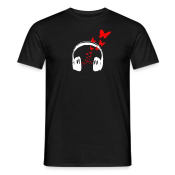 Musik im Banksy Stil - Männer T-Shirt - Schwarz - Vorne - AI Model Male 178 light (178cm)