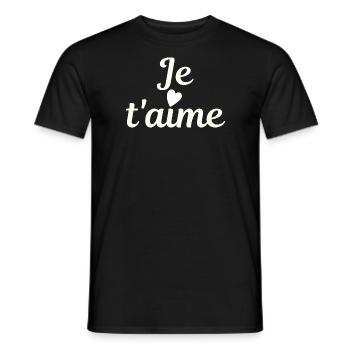 Je t'aime - T-shirt homme - noir - Devant - AI Model Male 178 light (178cm)