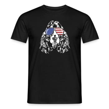 COCKER SPANIEL America Flag Glasses Dogs Wilsigns - Men's T-Shirt - black - Front - AI Model Male 178 light (178cm)