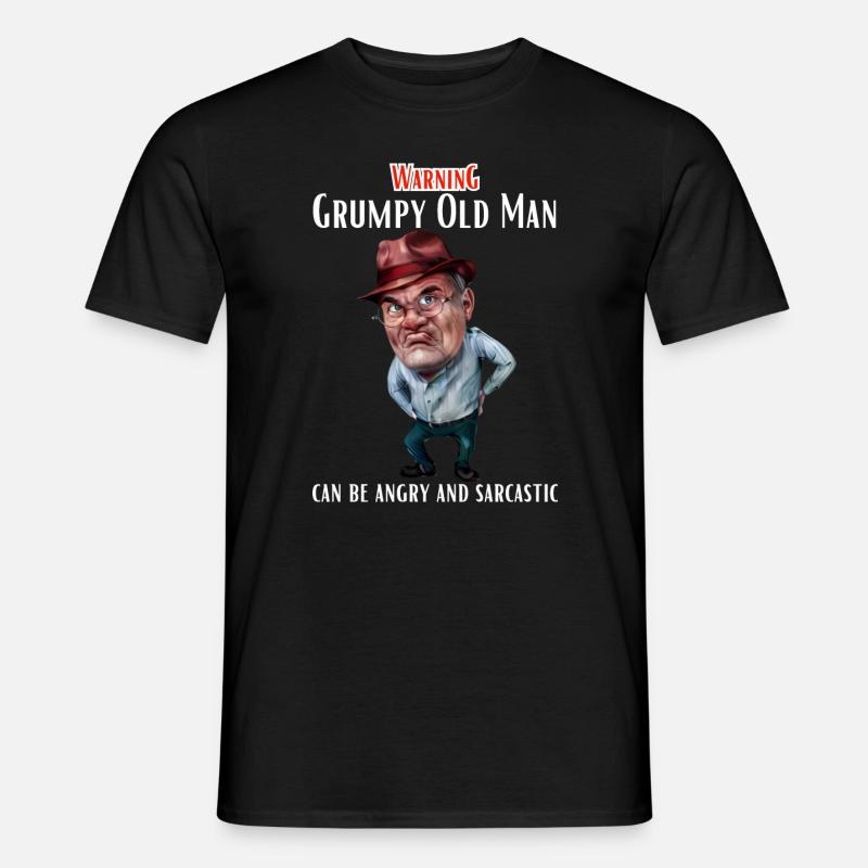 Warning Grumpy Old Man - Männer T-Shirt - Schwarz