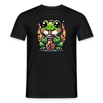 Bubble Tea Grenouille Boba Tea Kawaii Cadeau - T-shirt homme - noir - Devant - AI Model Male 178 light (178cm)