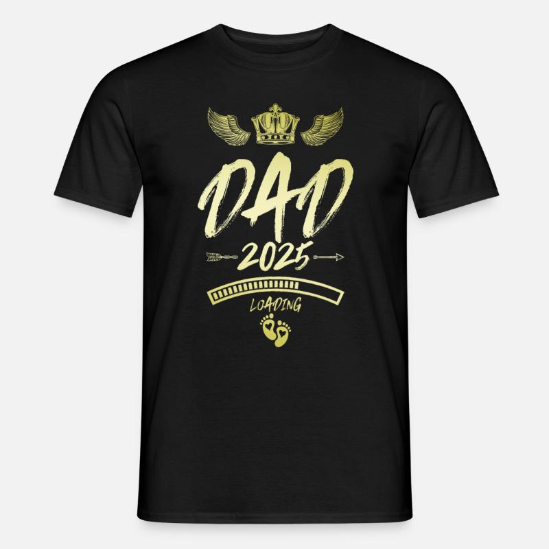 Dad 2025 Loading Papa Spruch - Männer T-Shirt - Schwarz