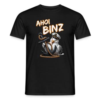 Ahoi Binz ! lustige Möwe mit Anker - Männer T-Shirt - Schwarz - Vorne - AI Model Male 178 light (178cm)