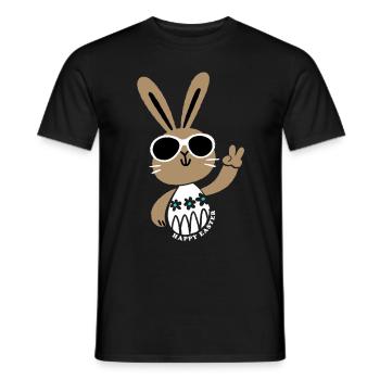 Happy Easter - Osterhase - Osterei - Geschenk - Männer T-Shirt - Schwarz - Vorne - AI Model Male 178 light (178cm)