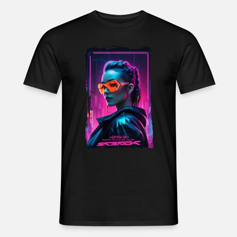Neon Brille - Männer T-Shirt - Schwarz