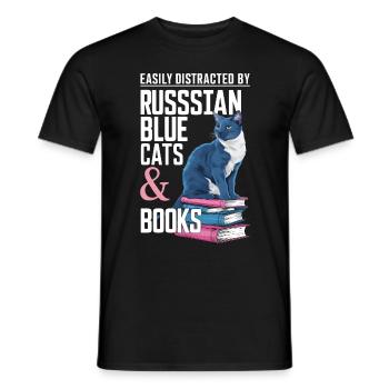 Katze Russisch Blau Geschenk - Männer T-Shirt - Schwarz - Vorne - AI Model Male 178 light (178cm)