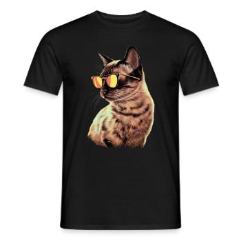 Sonnenbrille für Siamkatzen Geschenk - Männer T-Shirt - Schwarz - Vorne - AI Model Male 178 light (178cm)