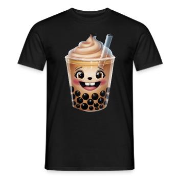 Glücklich Boba - Männer T-Shirt - Schwarz - Vorne - AI Model Male 178 light (178cm)