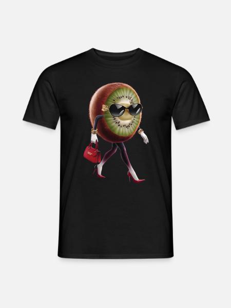 Kiwi - Männer T-Shirt - Schwarz