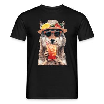 Wolf - Männer T-Shirt - Schwarz - Vorne - AI Model Male 178 light (178cm)