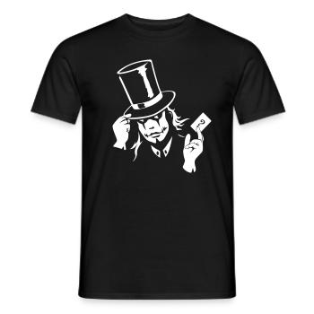 Magician Joker Poker Devil Player Tee T-Shirt - Men's T-Shirt - black - Front - AI Model Male 178 light (178cm)