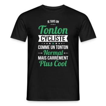 Tonton cycliste comme un tonton normal plus cool - T-shirt homme - noir - Devant - AI Model Male 178 light (178cm)