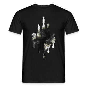 CHESS GAME CHESSBOARD CHESS - Men's T-Shirt - black - Front - AI Model Male 178 light (178cm)