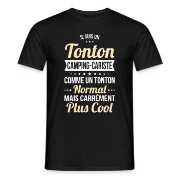 Tonton camping-cariste plus cool - T-shirt homme - noir - Devant - AI Model Male 178 light (178cm)