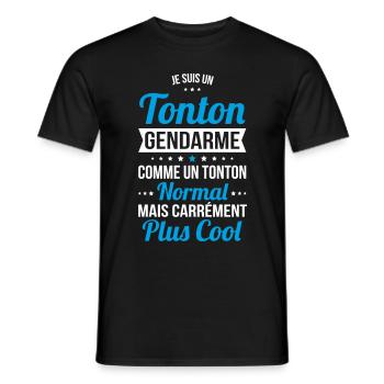 Tonton gendarme comme un tonton normal plus cool - T-shirt homme - noir - Devant - AI Model Male 178 light (178cm)
