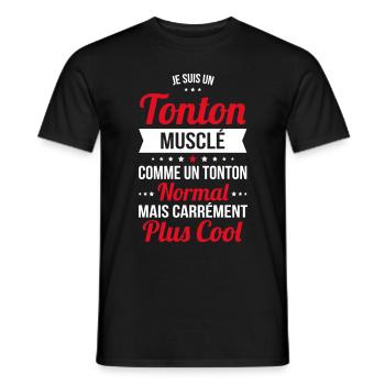 Tonton musclé comme un tonton normal plus cool - T-shirt homme - noir - Devant - AI Model Male 178 light (178cm)