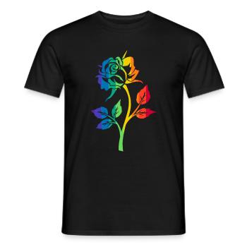 RAINBOW ROSE - Men's T-Shirt - black - Front - AI Model Male 178 light (178cm)