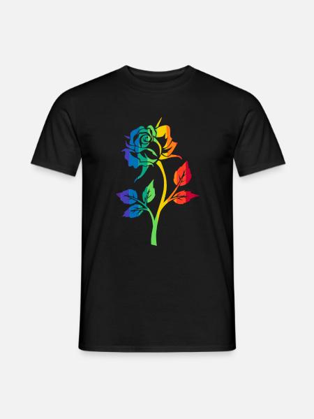RAINBOW ROSE - Men's T-Shirt - black