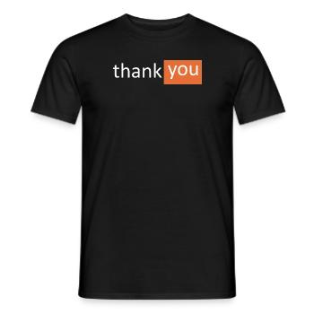 THANK YOU - T-shirt homme - noir - Devant - AI Model Male 178 light (178cm)