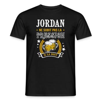 Jordan bière jordan cadeau Jordan fêtes - T-shirt homme - noir - Devant - AI Model Male 178 light (178cm)