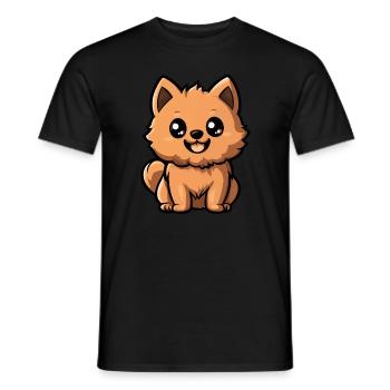 Chien Poméranien Mignon Poméranien - T-shirt homme - noir - Devant - AI Model Male 178 light (178cm)
