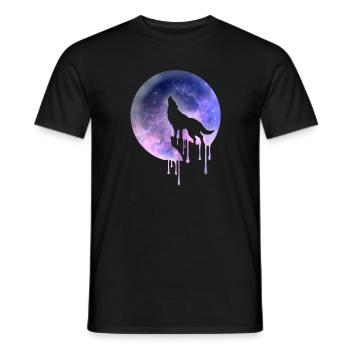 wolf moon universe - Men's T-Shirt - black - Front - AI Model Male 178 light (178cm)