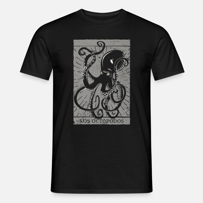 Vintage Kraken Tarot Card - Octopus Devil 666 - Männer T-Shirt - Schwarz