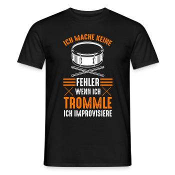 Trommel Drummer Musikschule Trommler Musik - Männer T-Shirt - Schwarz - Vorne - AI Model Male 178 light (178cm)