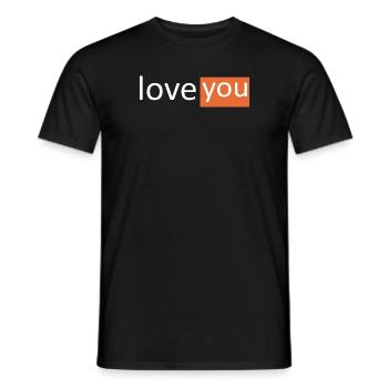 LOVE YOU - Men's T-Shirt - black - Front - AI Model Male 178 light (178cm)