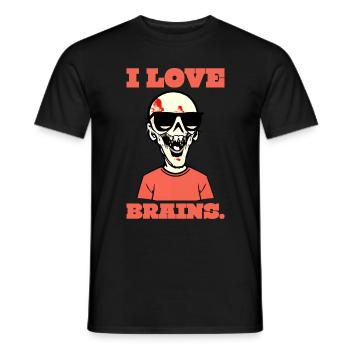 Ich liebe Gehirne - Lustiger Zombie Spruch - Männer T-Shirt - Schwarz - Vorne - AI Model Male 178 light (178cm)