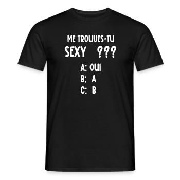 me trouves-tu sexy - T-shirt homme - noir - Devant - AI Model Male 178 light (178cm)