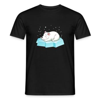 Ours polaire endormi - T-shirt homme - noir - Devant - AI Model Male 178 light (178cm)
