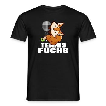Tennismatch Tennisfuchs spielt Tennis "Matchball" - Männer T-Shirt - Schwarz - Vorne - AI Model Male 178 light (178cm)