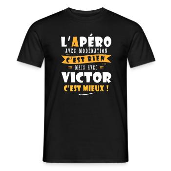 Victor Cadeau Humour personnalisé cadeau victor - T-shirt homme - noir - Devant - AI Model Male 178 light (178cm)