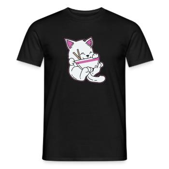 Japan Anime T-Shirt Geschenk Manga Katzen pop - Männer T-Shirt - Schwarz - Vorne - AI Model Male 178 light (178cm)