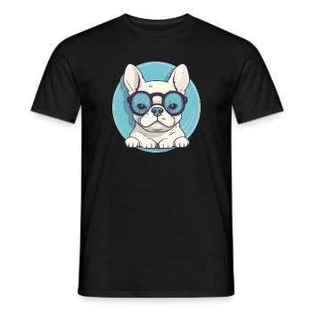 French Bulldog Sunglasses - Men's T-Shirt - black - Front - AI Model Male 178 light (178cm)