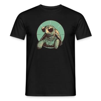 Turtle, Reptile, Turtle, Chelonian - Men's T-Shirt - black - Front - AI Model Male 178 light (178cm)