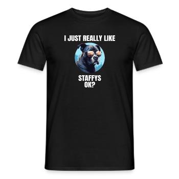 Staffordshire Bull Terrier Staffy Dog - Männer T-Shirt - Schwarz - Vorne - AI Model Male 178 light (178cm)