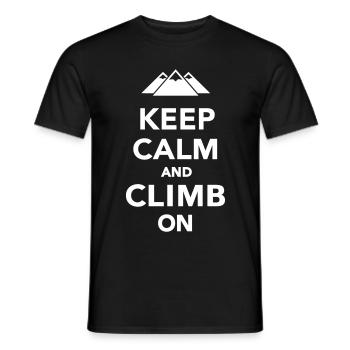 Keep calm and climb on - Men's T-Shirt - black - Front - AI Model Male 178 light (178cm)