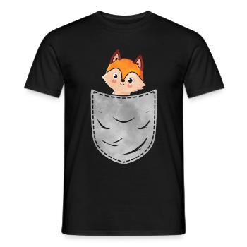 Pocket Fox Animal In Your Pocket Fox - Männer T-Shirt - Schwarz - Vorne - AI Model Male 178 light (178cm)