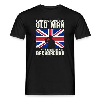 Ne sous-estimez jamais un vieil homme avec une armée - T-shirt homme - noir - Devant - AI Model Male 178 light (178cm)