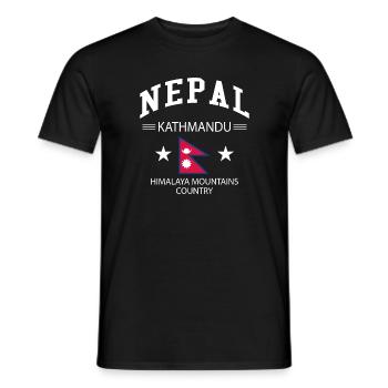 Népal - T-shirt homme - noir - Devant - AI Model Male 178 light (178cm)