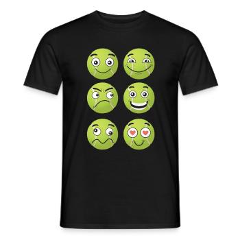 Tennis Comic Visages - T-shirt homme - noir - Devant - AI Model Male 178 light (178cm)