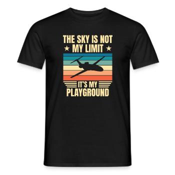 Der Himmel ist nicht meine Grenze - Aviation Pilot - Männer T-Shirt - Schwarz - Vorne - AI Model Male 178 light (178cm)