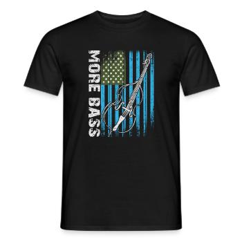 Plus de contrebasse basse avec drapeau américain - T-shirt homme - noir - Devant - AI Model Male 178 light (178cm)