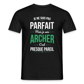 Je ne suis pas parfait mais mais je suis archer - T-shirt homme - noir - Devant - AI Model Male 178 light (178cm)