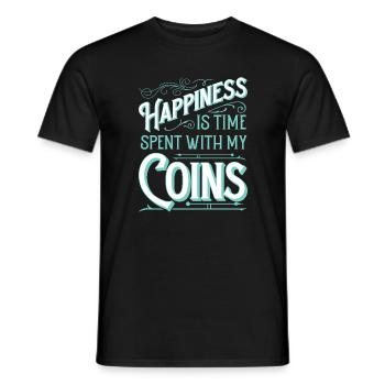 Le bonheur, c’est le temps passé avec mes pièces - T-shirt homme - noir - Devant - AI Model Male 178 light (178cm)