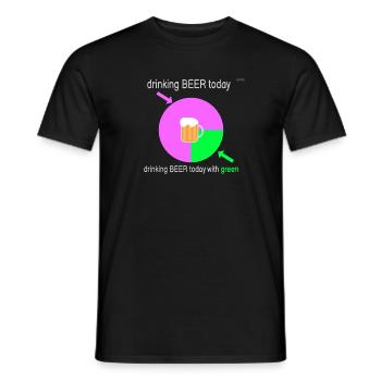 I drink beer today - I think - Men's T-Shirt - black - Front - AI Model Male 178 light (178cm)