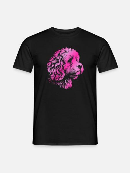 Cockerpoo Cockerspaniel Pudel Portrait, Zeichnung - Männer T-Shirt - Schwarz