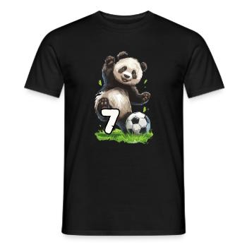 Fußball Panda 7 Jahre Years - Männer T-Shirt - Schwarz - Vorne - AI Model Male 178 light (178cm)
